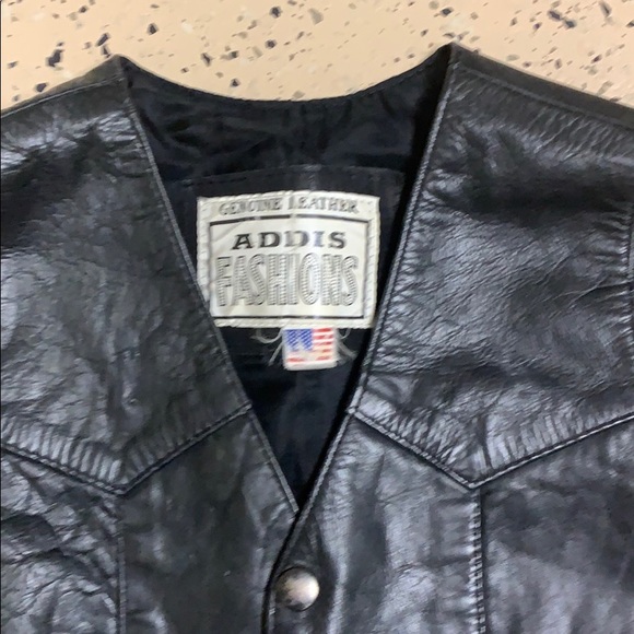 ADDIS Fashions LEATHER Vest Size Small - Picture 2 of 6